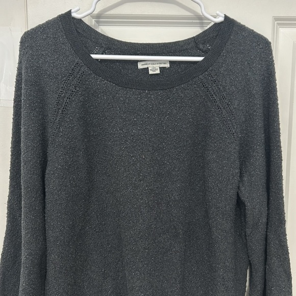 American Eagle sweater size large dark gray cotton blend long sleeve - Picture 2 of 6